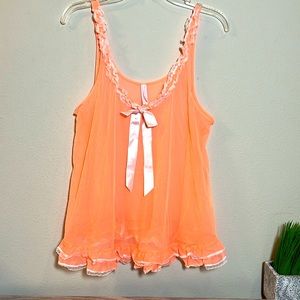 Victoria’s Secret Coral Orange Babydoll Slip Lingerie Large